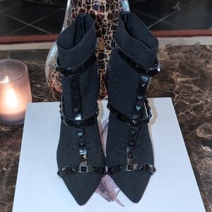 Jessica Simpson Black Studded Ankle Boots